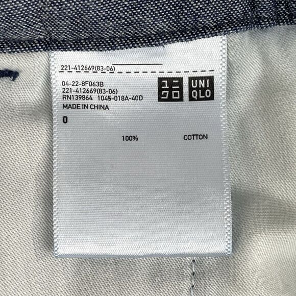 Uniqlo Denim Pleated Dress Pants Women’s Size 0 Dark Blue Cotton Trousers Casual - Picture 7 of 16